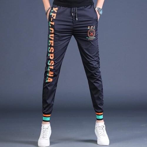 Men Sport Pants Fashion Printed Fitness Training Running Jogging Mens Joggers Casual Streetwear Lightweight Drawstring Trousers