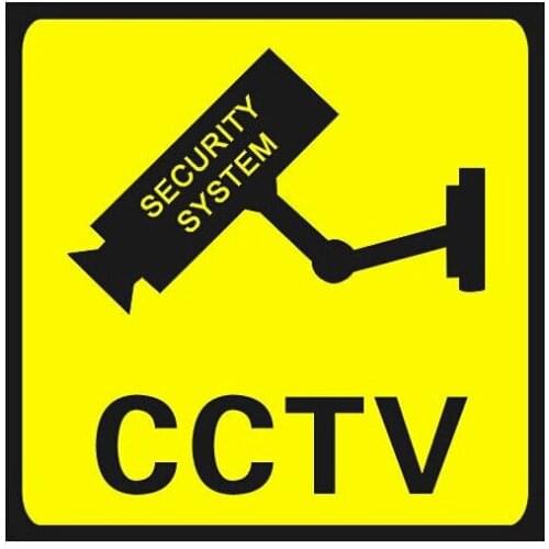 CCTV Warning Sticker Sign Security Video Surveillance Camera Safety Waterproof Wall Alarm Stickers