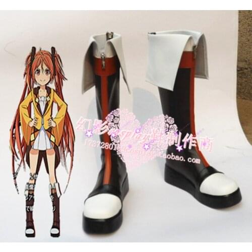 Black Bullet Aihara Enju Halloween Girls Long Cosplay Shoes Boots H016