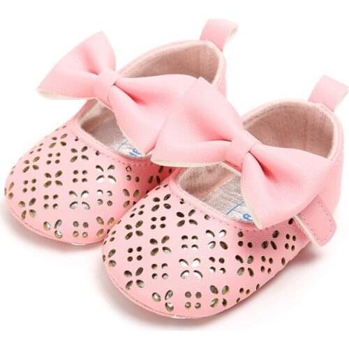 Baby Toddler Shoes Infant Newborn Flower Soft Sole Kid Girls Baby Cute Bow Crib Shoes Prewalker 0-18 Months