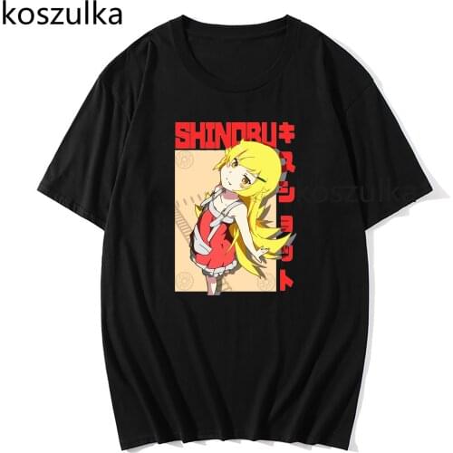 Monogatari -Oshino Shinobu T-shirt Hip Hop Men Clothing Kawaii TShirt Harajuku T-shirts Anime Cotton TShirts Summer Unisex Tops