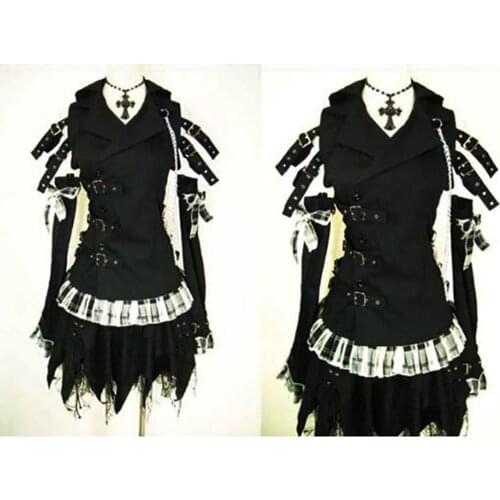 Gothic Lolita Punk Fashion Outfit Dress Cosplay Costume Tailor-made[CK429]