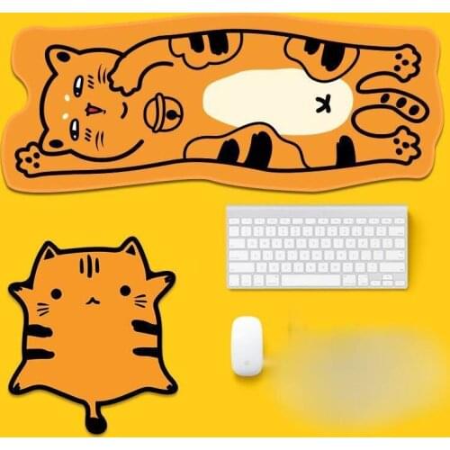 Cat Anime Mouse Pad Cute Girl Art Ins Style Creative Keyboard Mat Non-Slip Natural Rubber, Gaming Mouse Pad Cartoon