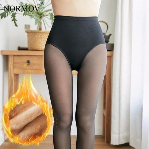 NORMOV Thick Leggings Women Push Up High Waist Abdomen Winter Warm Leggins For Women Sexy Slim Fitness Leggins Mujer