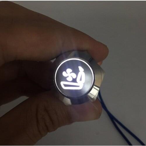 16mm 19mm Metal Push Button Switch for Car Styling Auto Latching Locking Fix Seat Ventilation Switch Waterproof Logo Customize