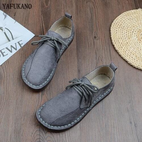 Mori girl literary and art style soft sole casual shoes students wild flat shoes hand-stitched low help women single shoes