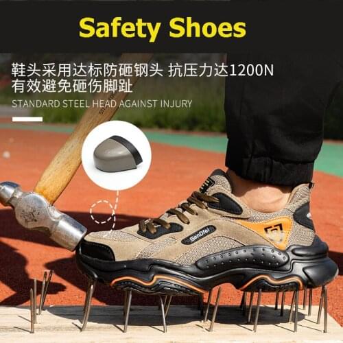 Mens Safety Shoes Puncture-Proof Non-slip Work Shoes for Men Steel Toe Protective Male Work Sneakers Zapatos De Seguridad 39-45