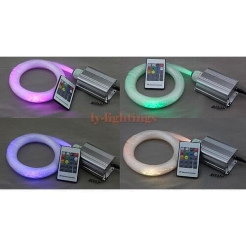 DIY home decoration optic fiber light kit 5w led light engine+150pcsx0.75mmx2m fibres +150plastic tailpieces pack RF remote