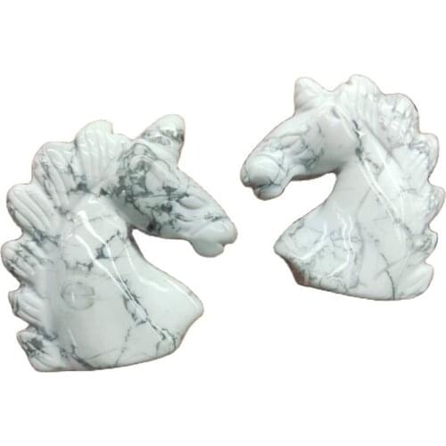 Natural Gemstone White Turquoise Unicorn Figurine Reiki Healing Crystal Statue Decor