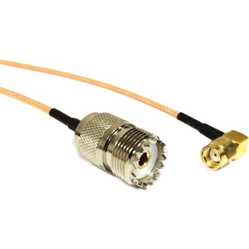 New RP-SMA Male Right Angle (female pin) Switch UHF Female Jack Cable RG316 Wholesale Fast Ship 15CM 6" Adapter