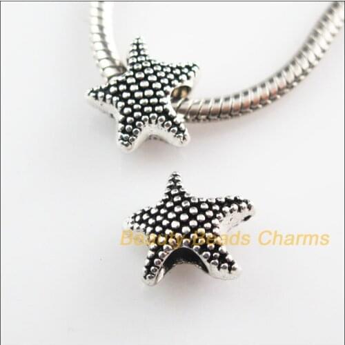New 20Pcs Tibetan Silver Color Animal Starfish Spacer Beads Charms 12x13mm