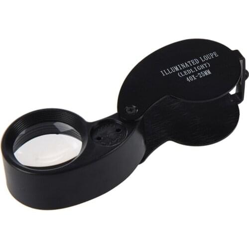 New 40x 25mm Eyes Optical Glass Loupe nifier nifying LED Light