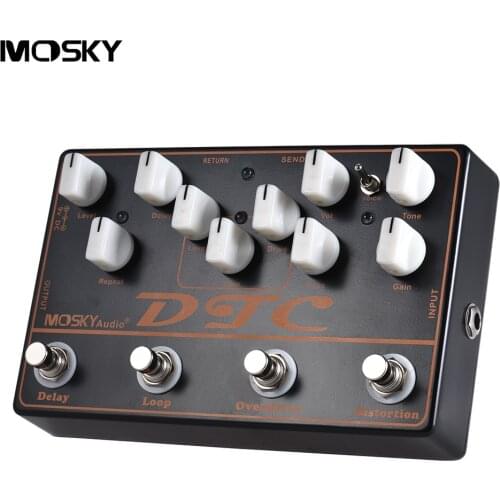 MOSKY DTC 4-in-1 Electric Guitar Pedal Distortion Overdrive Loop Delay True Bypass Effects Pedal Guitar Accessories