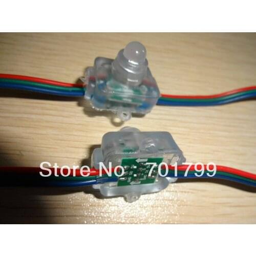 50pcs DC5V input WS2811 LED pixel light,with RGB- GREEN-BLUE wire,IP68 rated