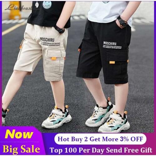 Casual Shorts For Boys Children Shorts Summer Kids Short Pocket Sport Pants Children Cotton Shorts For Teens Pocket Clothing