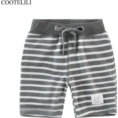 COOTELILI Summer Loose Boys 2~9 Ages Kids Boys Shorts Children Beach Wear Striped Pattern Boys Pants Elastic Waist Shorts