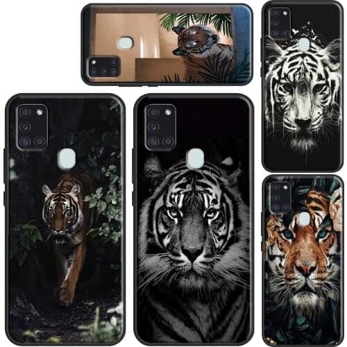 TIGER black and white monochrome Phone Case For Samsung A52 A72 A32 A12 A31 A51 A71 A20e A21S A02 A10 A20 A30 A40 A50 A70