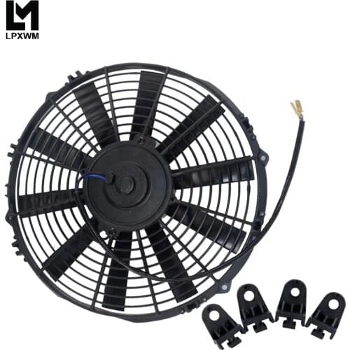 13\" Universal 12V 90W Slim Reversible Electric Cooling Thermo Radiator AUTO FAN Push Pull With mounting kit 13 Inch FANI13