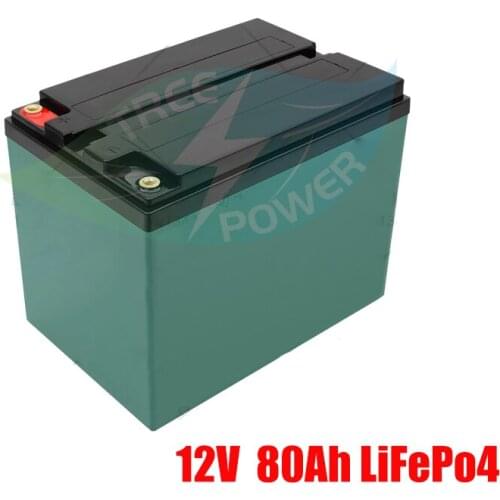 Waterproof 12.8V 80ah lifepo4 battery 12v lithium batteria BMS 4S for Solar energy House hold electric supplie +10A charger