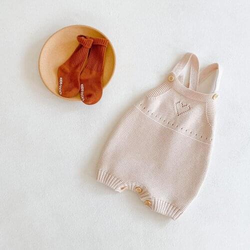 Knitted Baby Girls Clothes Winter Newborn Baby Romper Sleeveless Infant Jumpsuit Suspender Boys Clothes Cotton Overalls 0-2Y