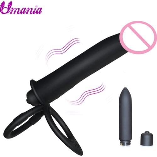 Adult Sex Toys for Beginner Double Penetration Vibrator Sex Toys Penis Strapon Dildo Vibrator, Strap On Penis Anal Plug for Man