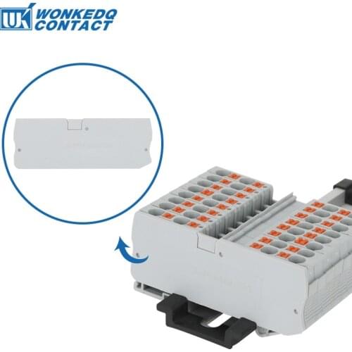 D-PT4-QUATTRO End Cover for PT4-QUATTRO Din Rail Terminal Blocks End Cover plate 76.7x26.2x2.2 mm