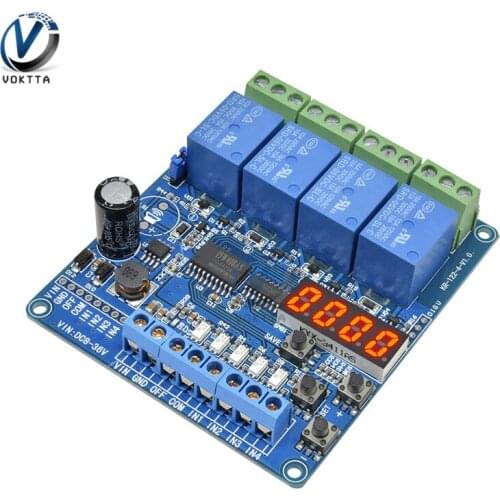 DC 8V-36V 4 Channel Multi Function Relay Module Automatic Power Saving Function Industrial Grade Wide Voltage Supply Module