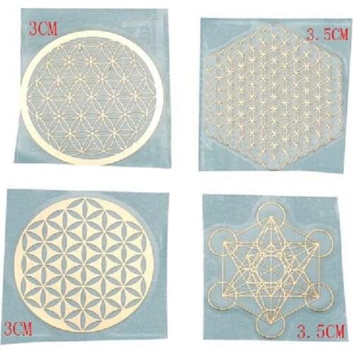 4Pcs/Set New Metal Energy Decor Sticker Flower Of Life Phone stickers