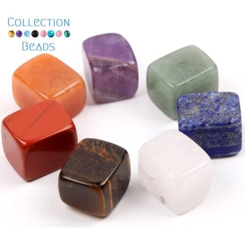 Sunligoo 7 pcs Chakras Crystal Healing Tumbled Natural Stones Minerals Irregular Shape 15-20mm Decorative Reiki Crystal Stone