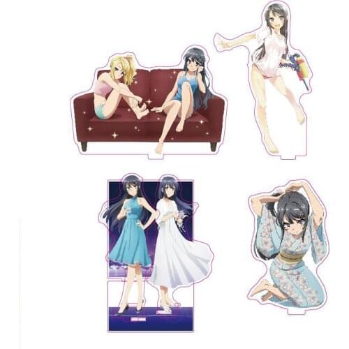 Anime Seishun Buta Yarou Wa Bunny Girl Senpai no Yume Sakurajima Mai Acrylic Stand Figure Model Plate Decor Cosplay Cartoon Toy