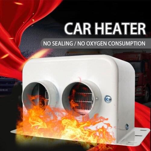 12V 500W / 24V 800W Car Heater Auto White Window Heater Electrical Heating Fan Winter Heating Warm 2 Air Outlet Defroster Fan