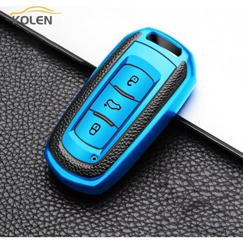 Leather TPU Car Smart Key Cover Case Shell Fob For Geely Atlas Boyue NL3 EX7 Emgrand X7 Borui SUV GT GC9 Protector Holder Chain