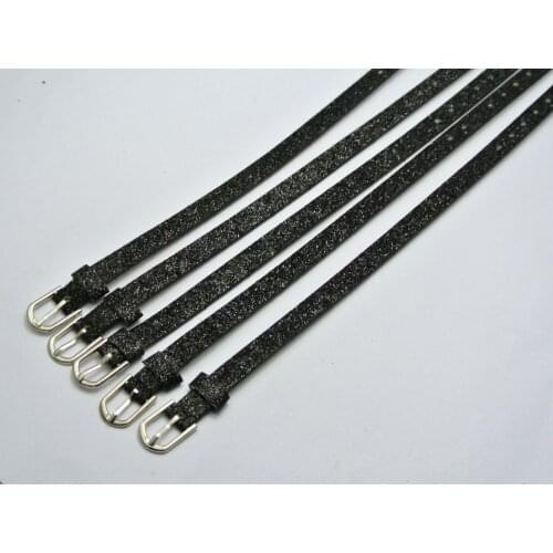 10 Black Glitter Leatherette Bracelet Wristband Fit 8mm DIY Slide Charm