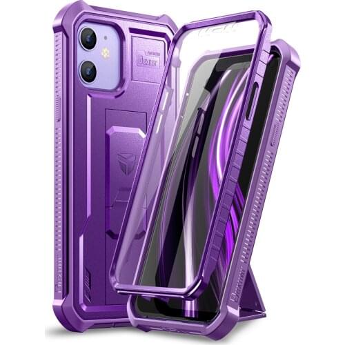 Dexnor Case for iPhone 12 Pro Max 11 Case with Built in Screen Protector Kickstand Cover Heavy Duty Military Grade Protection