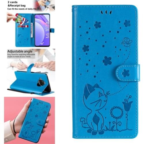 Purple PU Leather Book Wallet Phone Bag Cover For Xiaomi 10T Lite 5G Case Plastic Cases Casa phone case 10T Pro Flip Soft TPU