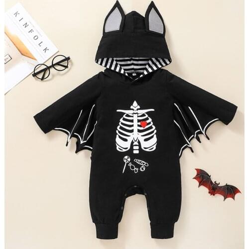 Baby Clothes For Baby Hooded Romper Autumn Winter Boy Girl Clothes Bat Long Sleeve Kids Newborn Jumpsuit Halloween Costumes