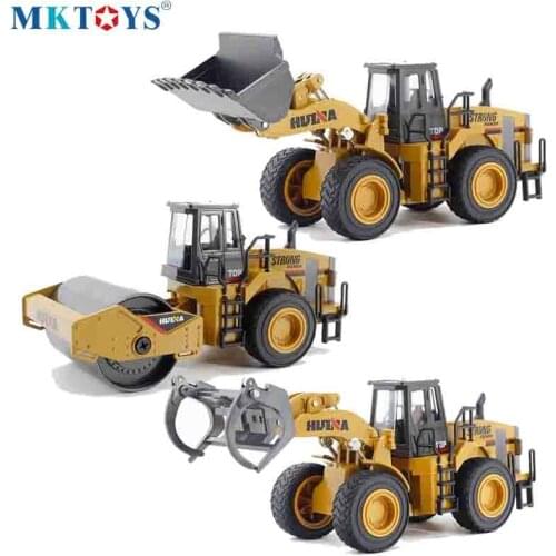 HUINA 1:40 Alloy Diecast Vehicle Engineering Model Loader Metal Truck Collection Boys Birthday Gift Car Toys