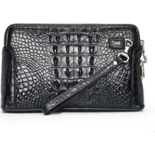 Dongou crocodile men clutch bag male large capacity handbags leisure Genuine crocodile leather men combination lock