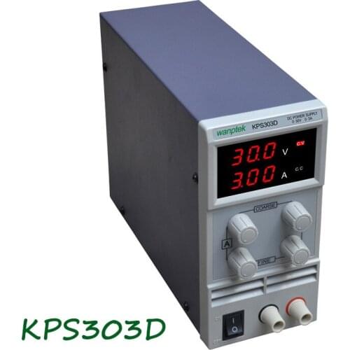 KPS303D Adjustable High Precision Double LED Display Switch DC Power Supply Protection Function30V3A 110V-230V 0.1V/0.01A EU