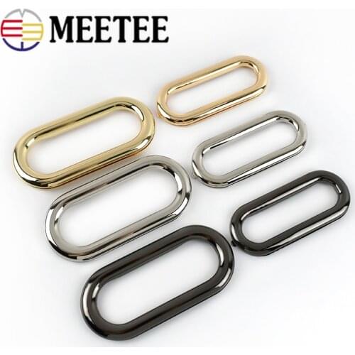 Meetee 2/4pcs ID75mm/ID88mm Oval Rings Metal Handle Frame Bag Handles Bags Eyelet Frame Kiss Clasp Clutch Buckle DIY Accessories