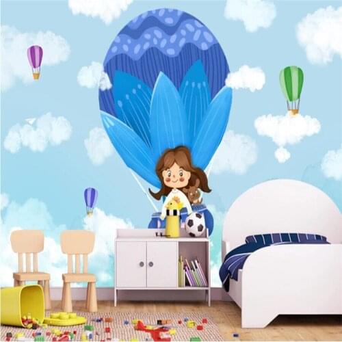 Milofi custom 3D wallpaper mural modern childrens room hot air balloon sky cartoon background mural living room bedroom decorat