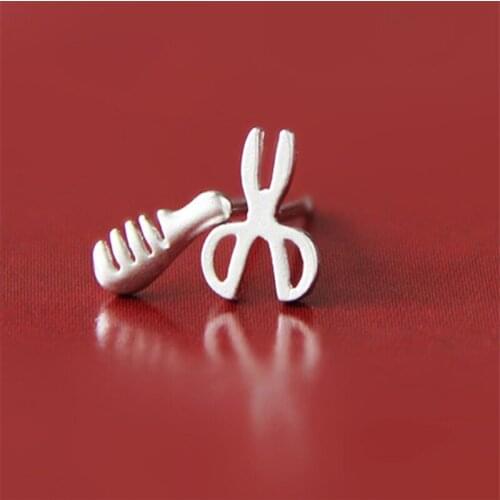 Fashion Jewelry Earrings 925 Sterling Silver Scissors Comb Earrings for Women Pendientes Plata 925 Statement Jewelry Girls Gift