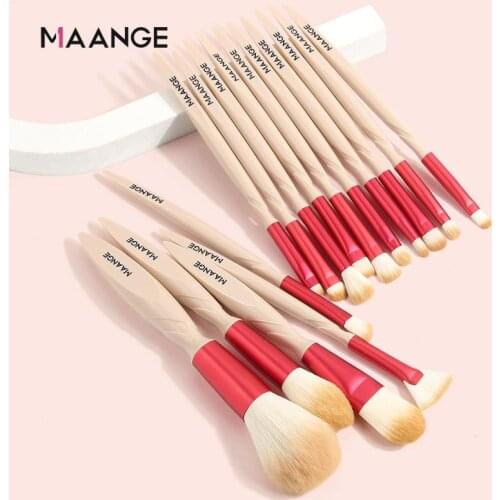 MAANGE 15Pcs Makeup Brush Set Eyeshadow Blending Foundation Powder Eyebrow Blush Double Head Brush Beauty Make Up Kit Tool