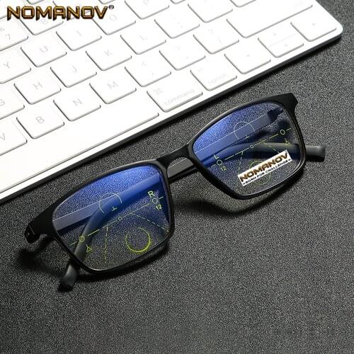 No Screws Tr90 Frame Anti-fatigue Lens Men Women Progressive Multifocus Reading Glasses Add 75 100 125 150 175 200 To 400