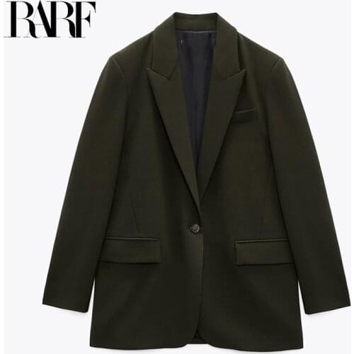 2021 Autumn Womens suit With shoulder pads and a button loose jacket blazer for women