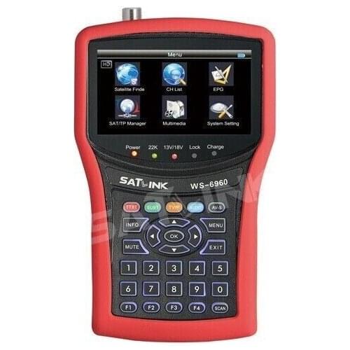 [Genuine] SATLINK WS-6960 DVB-S/S2 HD FTA Digital Satellite Meter Finder MPEG4 Satellite TV Receiver 4.3"LCD Support QPSK,8PSK