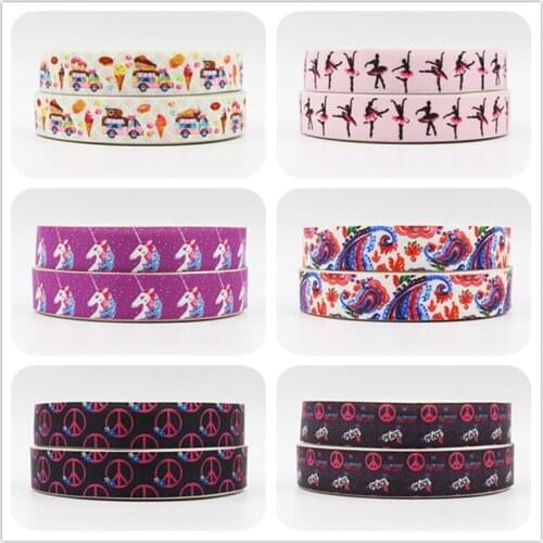 Q&N ribbon 7/8inch 22mm sport cartoon peace printed grosgrain ribbon webbing 50yards/roll for hair tie headband free shipping