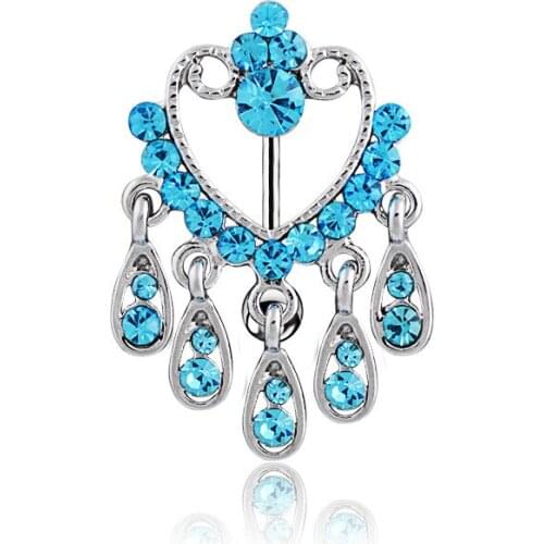 Sexy Belly Button Rings Dangle Surgical Steel Cool Crystal Belly Piercing Ring Simple