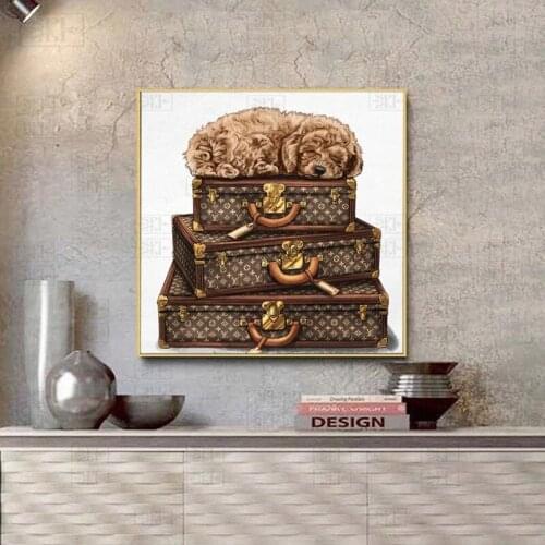 Nordic Modern Style Simple Vintage Luxury Noble Luggage Posters Art Canvas Pictures for Living Room Decor Painting Unframed