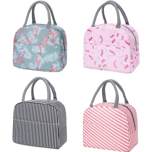 Portable Waterproof Lunch Bags Unicorn Flamingo Pattern Insulated Thermal Food Picnic Bag Cooler Handbag Men Women steadfast